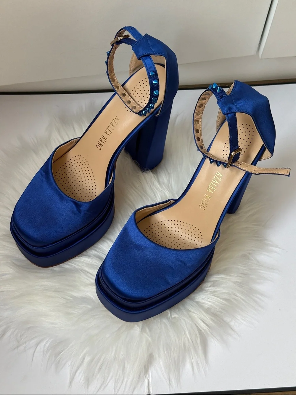 Azalea Wang Super Heels Platform In Blue Size Fits 8-9